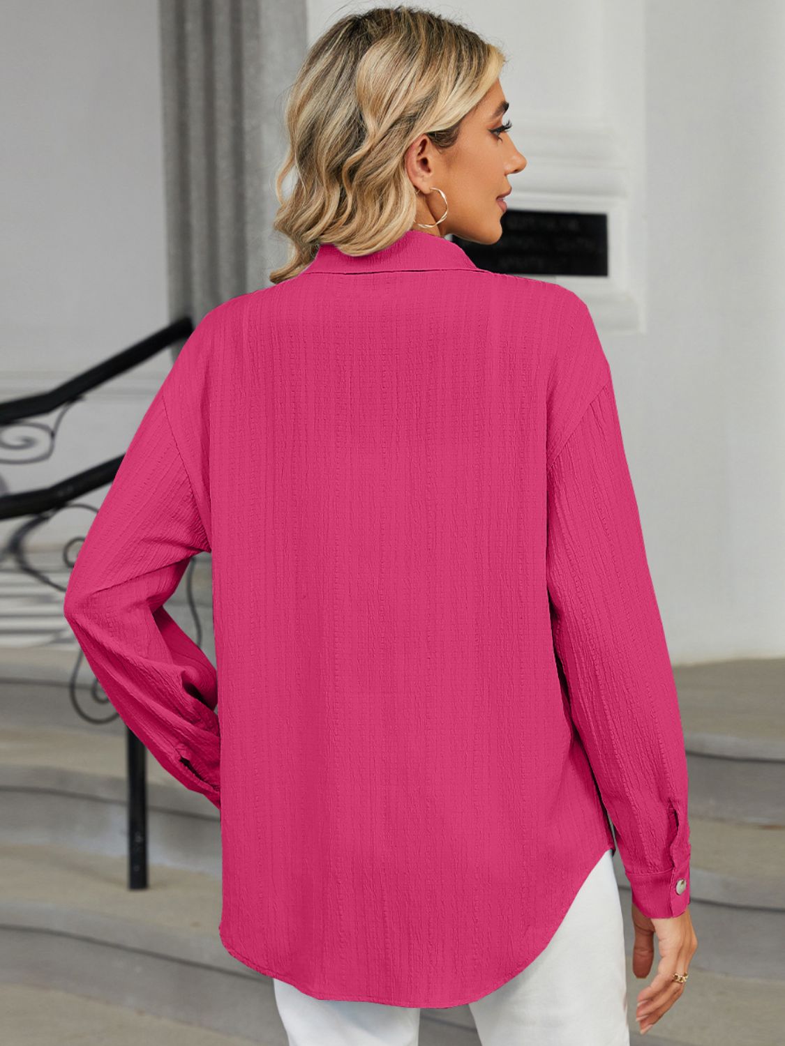 Collared Neck Long Sleeve Shirt