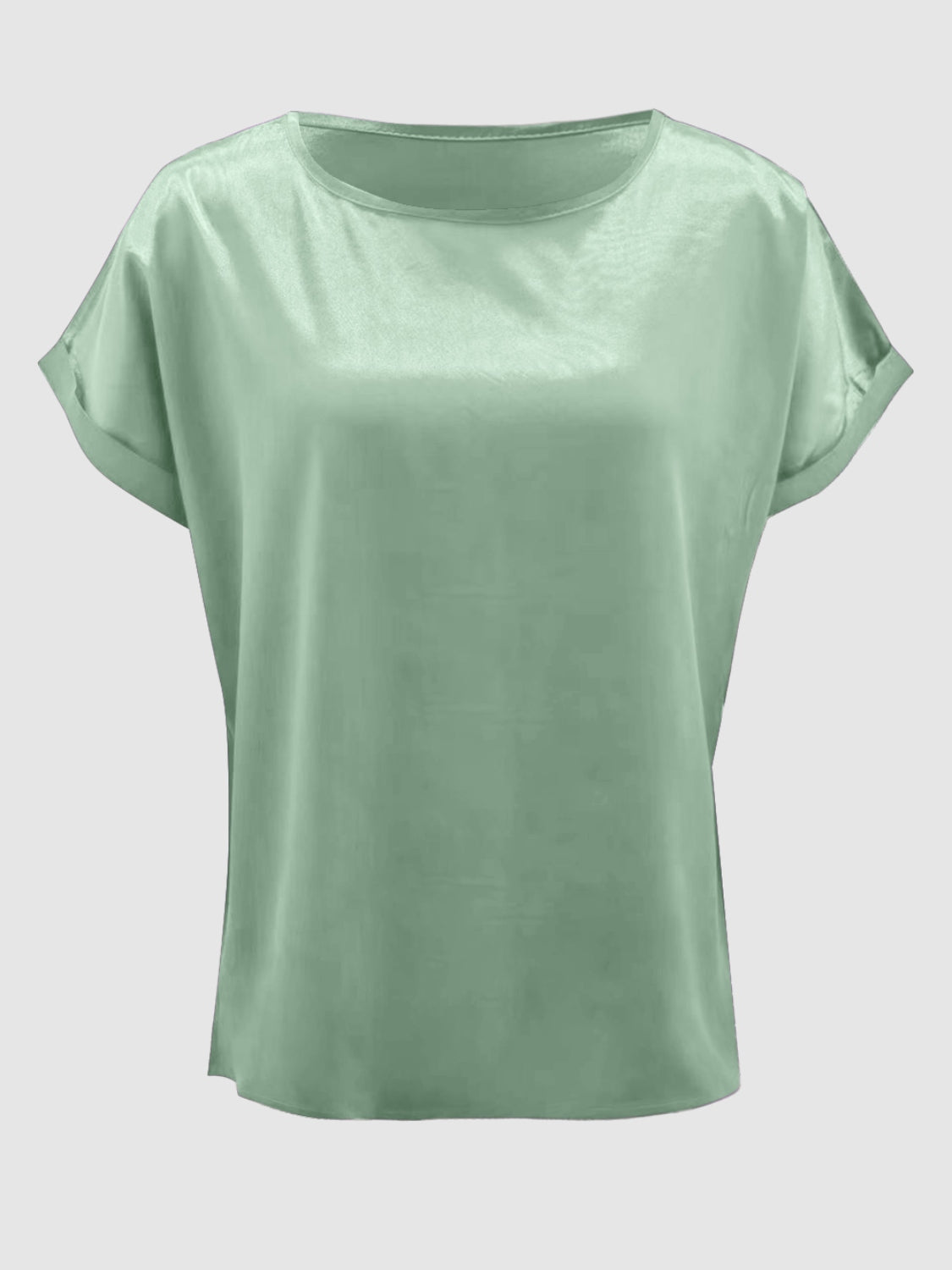 Round Neck Short Sleeve Blouse