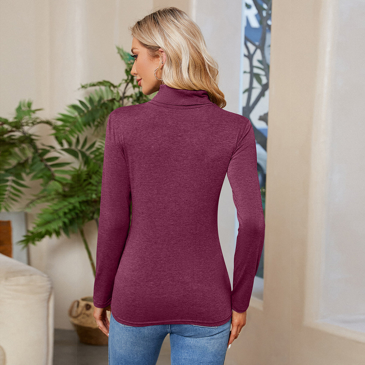 Turtleneck Long Sleeve T-Shirt