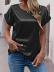 Round Neck Short Sleeve Blouse