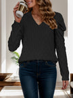 V-Neck Puff Sleeve T-Shirt