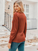 Ruched V-Neck Long Sleeve Top