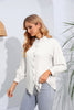 Mock Neck Buttoned Long Sleeve Shirt