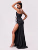 Slit Bow Trim Tube Maxi Dress