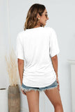 V-Neck Side Ruched T-Shirt