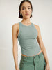 Halter Neck Ribbed Cropped Tank