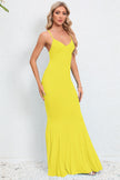 Crisscross Spaghetti Strap Fishtail Maxi Dress