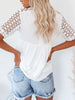 Cutout Round Neck Half Sleeve Blouse