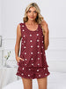 Heart Scoop Neck and Shorts Pajama Set