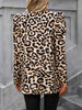 Leopard Open Front Puff Sleeve Jacket