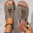 Fringe Leopard Open Toe Sandals