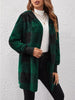 Plaid Long Sleeve Hooded Coat