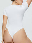 Full Size Round Neck Short Sleeve Bodysuit