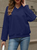 V-Neck Long Sleeve Dropped Shoulder Sweater