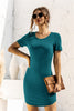 Round Neck Short Sleeve Mini Dress