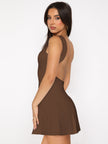 Backless Wide Strap Mini Dress