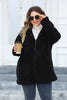 Plus Size Zip Up Long Sleeve Hooded Outerwear