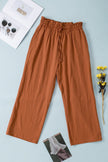 Drawstring Waist Wide Leg Pants