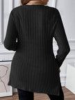 Plus Size Square Neck Long Sleeve T-Shirt