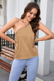 One Shoulder Sleeveless Blouse