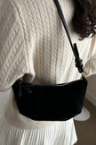 Suede Croissant Shape Shoulder Bag