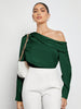 Ruched One Shoulder Long Sleeve Blouse