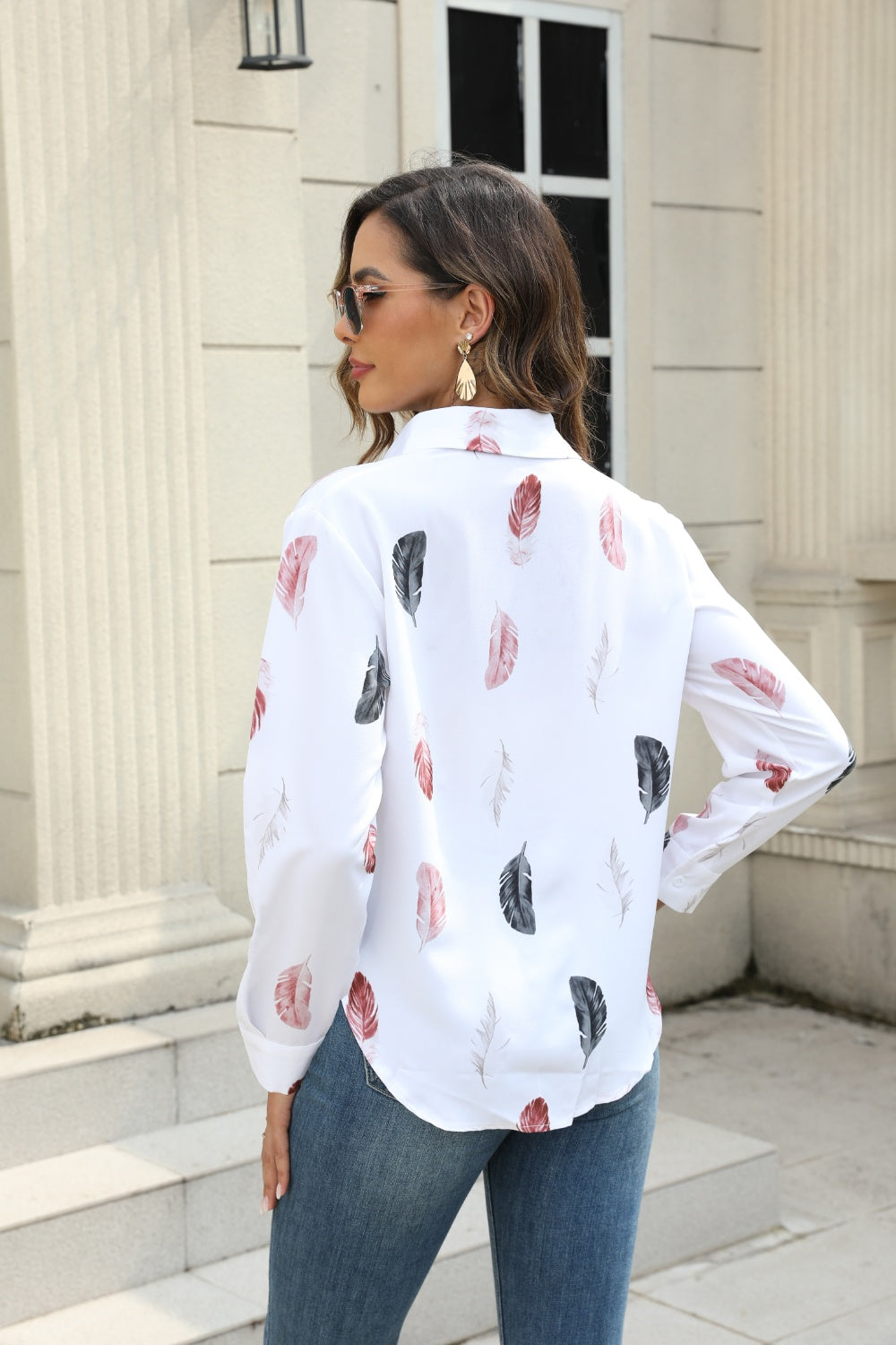 Printed Collared Neck Buttoned Shirt