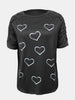 Full Size Lace Detail Heart Round Neck Short Sleeve T-Shirt