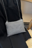 Rhinestone Polyester Chain Crossbody Bag