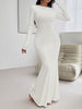 Devine Backless Round Neck Long Sleeve Maxi Dress