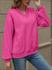 V-Neck Long Sleeve Dropped Shoulder Sweater