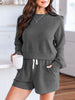 Ribbed Round Neck Long Sleeve Top and Shorts Set