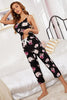 Floral V-Neck Cami and Cropped Pants Pajama Set