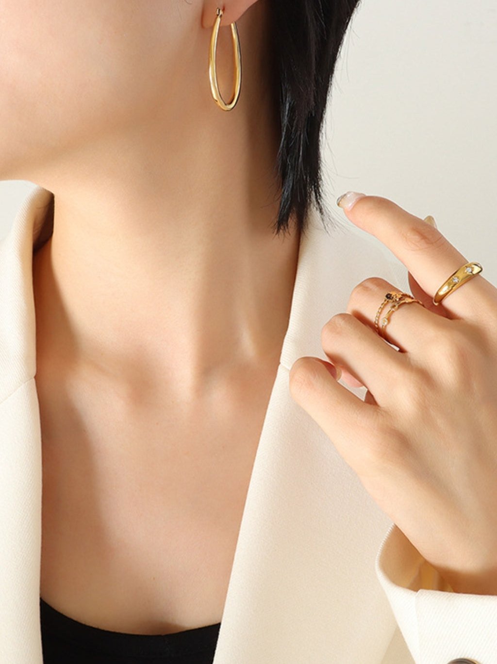 18K Gold-Plated Titanium Steel Earrings