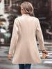 Collared Neck Long Sleeve Longline Coat