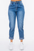 High Waist Pleated Waist Jeans