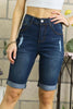 ADORA Distressed Denim Shorts with Pockets