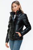 Pocketed Zip Up Turtleneck Puffer Jacket