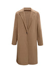 Collared Neck Button Up Long Sleeve Coat