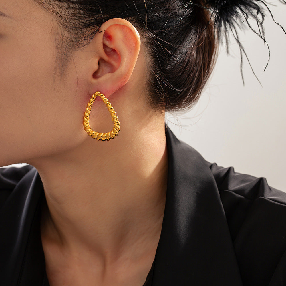 Gold-Plated Twisted Earrings