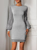 Perfee Sequin Round Neck Long Sleeve Mini Dress