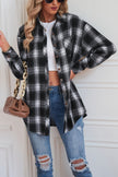 Plaid Button Up Dropped Shoulder Shirt