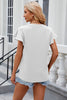 Notched Cap Sleeve T-Shirt