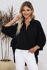 Three-Quarter Sleeve Slit Shirt