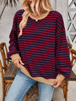 Lovelet Contrast Striped Long Sleeve Sweatshirt