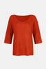 V-Neck Three-Quarter Sleeve Knit Top