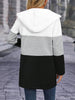 Color Block Zip Up Long Sleeve Hooded Jacket