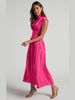 Cutout Mock Neck Sleeveless Ruched Maxi Dress