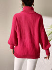 Heart Turtleneck Long Sleeve Sweater