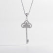 Sterling Silver Inlaid Zircon Key Shape Necklace